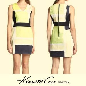 Kenneth Cole Sleeveless Geo Print Dress